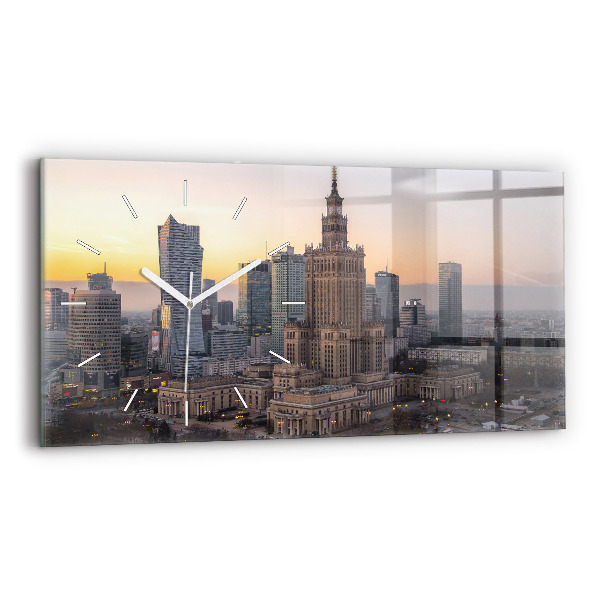 Reloj de cristal horizontal Panorama de Varsovia