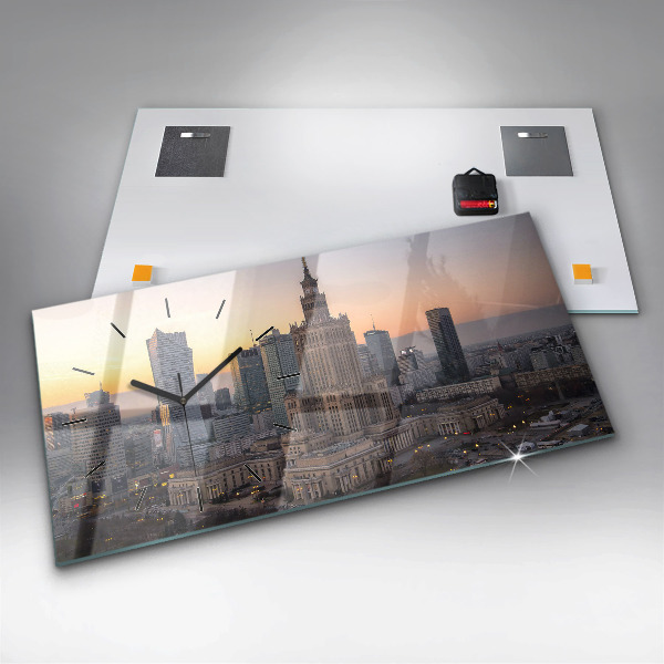 Reloj de cristal horizontal Panorama de Varsovia