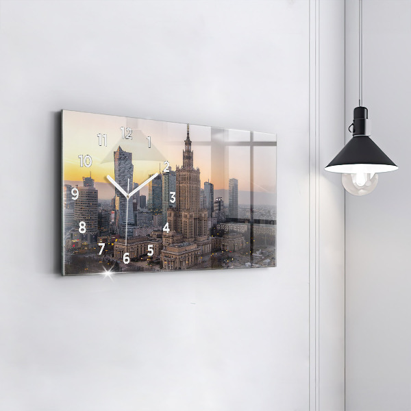 Reloj de cristal horizontal Panorama de Varsovia