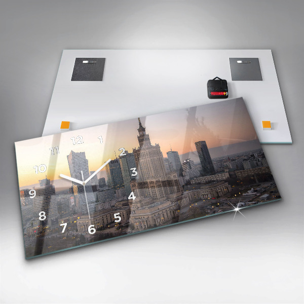 Reloj de cristal horizontal Panorama de Varsovia