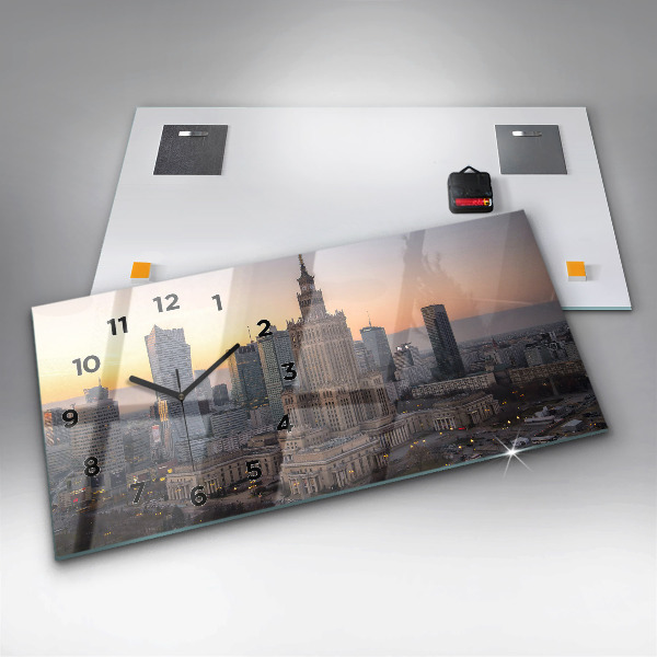 Reloj de cristal horizontal Panorama de Varsovia