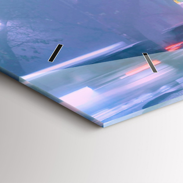 Reloj horizontal Varsovia en la niebla