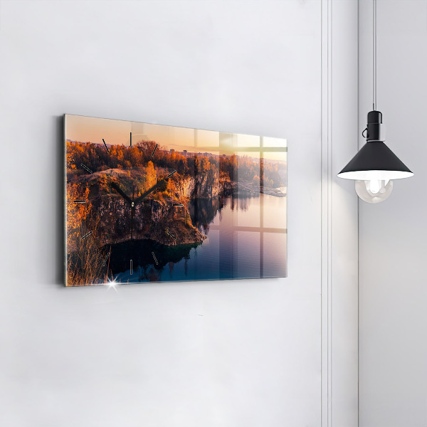 Reloj de cristal horizontal Cracovia Lago Zakrzówek Otoño