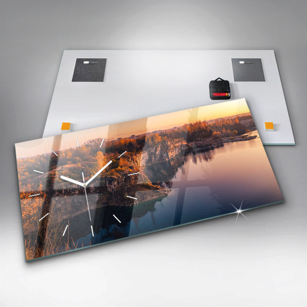Reloj de cristal horizontal Cracovia Lago Zakrzówek Otoño