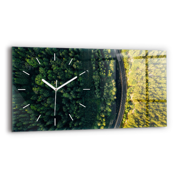 Reloj horizontal Bosque a vista de pájaro
