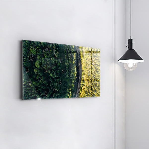 Reloj horizontal Bosque a vista de pájaro