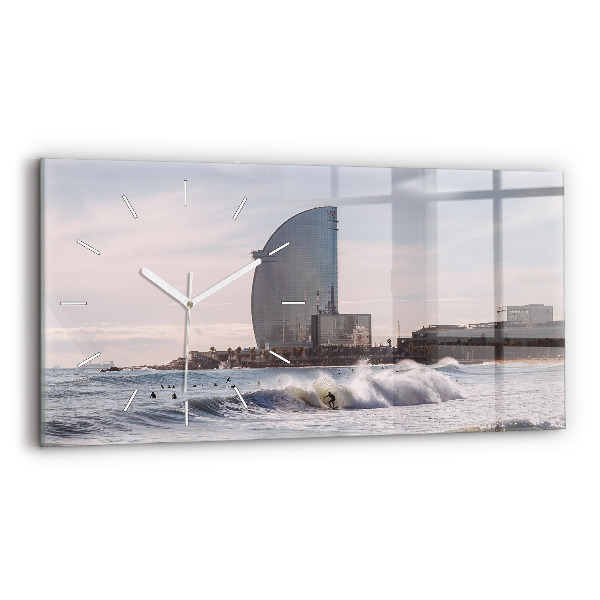 Reloj de cristal horizontal Surfista en Barcelona