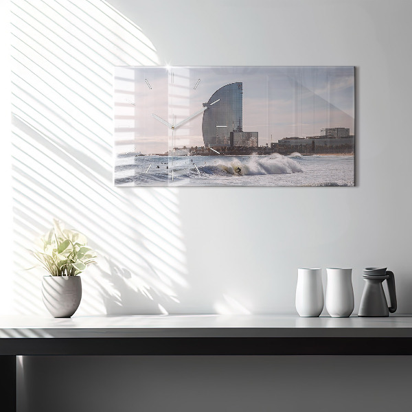 Reloj de cristal horizontal Surfista en Barcelona