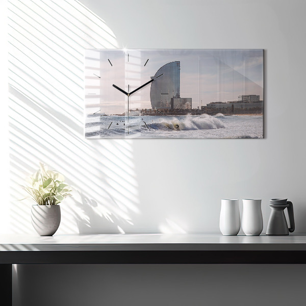 Reloj de cristal horizontal Surfista en Barcelona