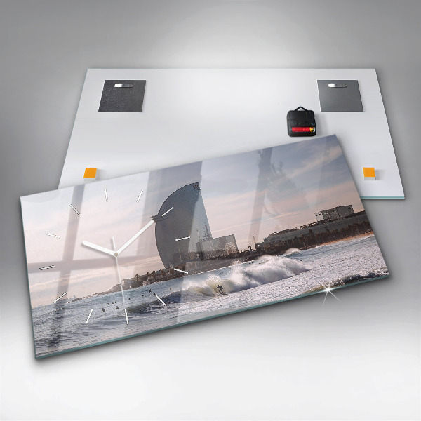 Reloj de cristal horizontal Surfista en Barcelona