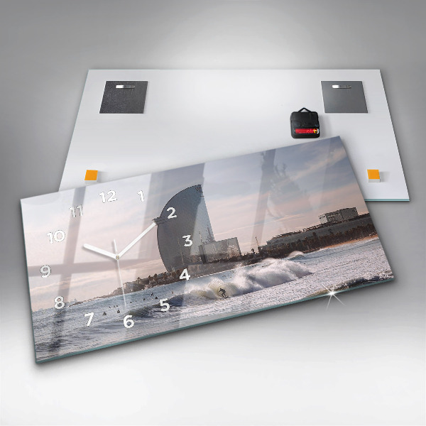 Reloj de cristal horizontal Surfista en Barcelona