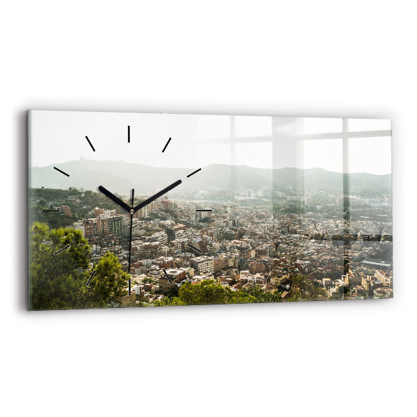 Reloj horizontal Vista de Montjuic en Barcelona