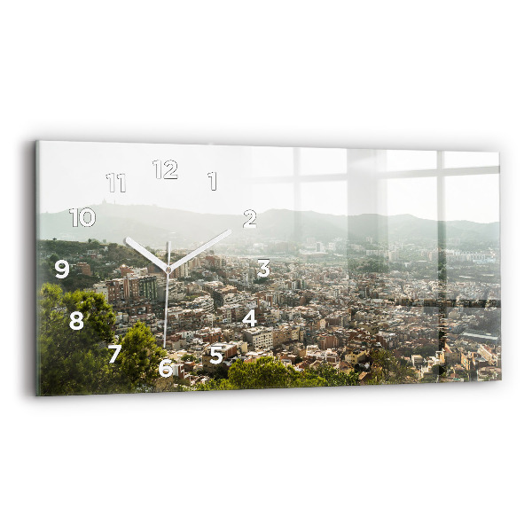Reloj horizontal Vista de Montjuic en Barcelona