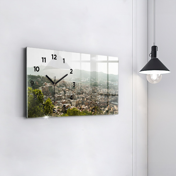 Reloj horizontal Vista de Montjuic en Barcelona