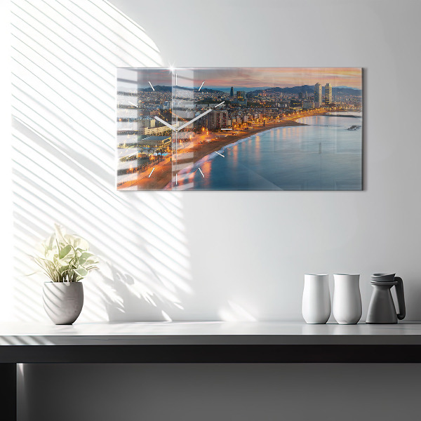 Reloj de cristal horizontal Playa de Barcelona