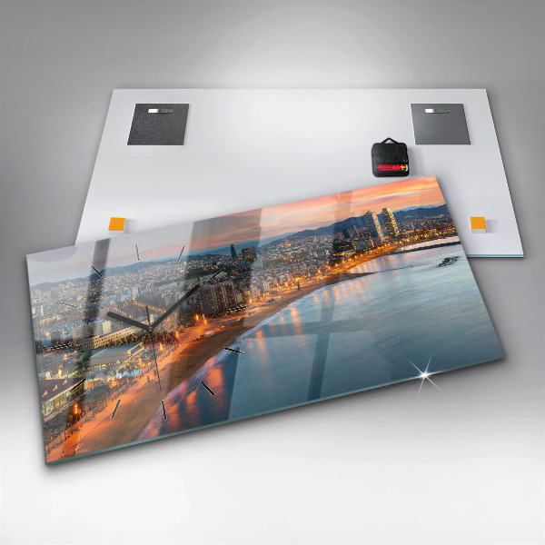 Reloj de cristal horizontal Playa de Barcelona