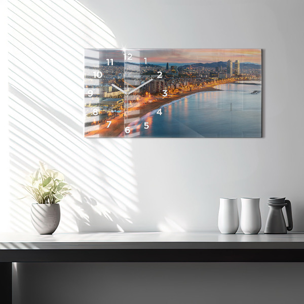 Reloj de cristal horizontal Playa de Barcelona