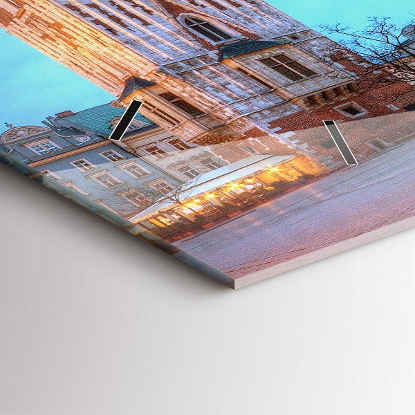 Reloj de cristal horizontal Plaza del Mercado Principal en Cracovia