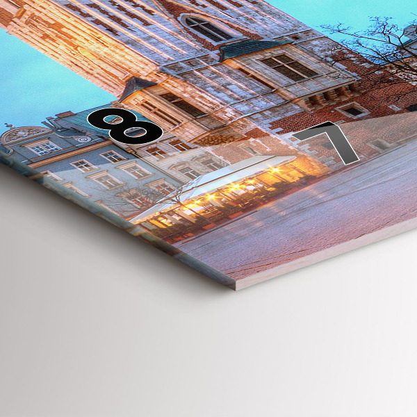 Reloj de cristal horizontal Plaza del Mercado Principal en Cracovia