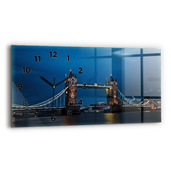 Reloj de cristal horizontal Tower Bridge Londres de noche