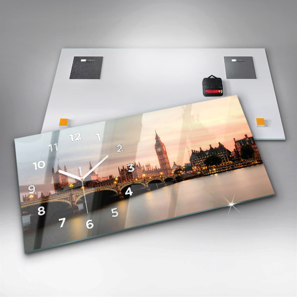 Reloj horizontal Big Ben, horizonte de Londres