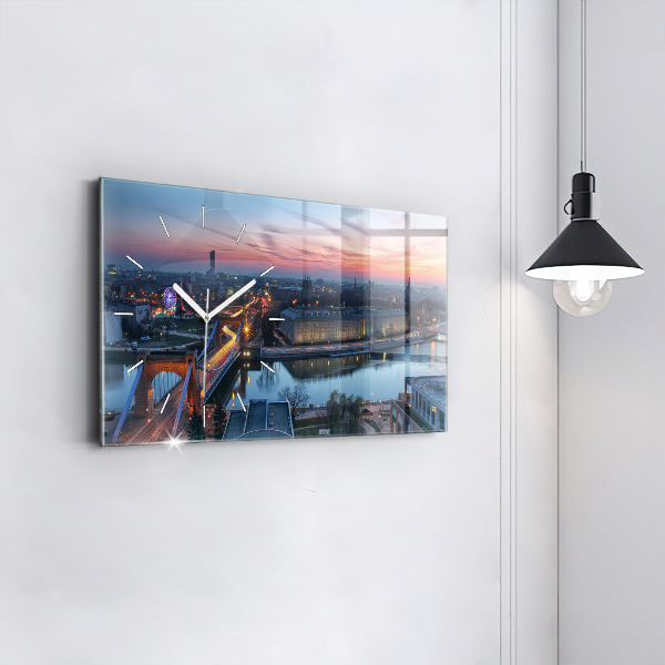 Reloj horizontal Wrocław desde un dron