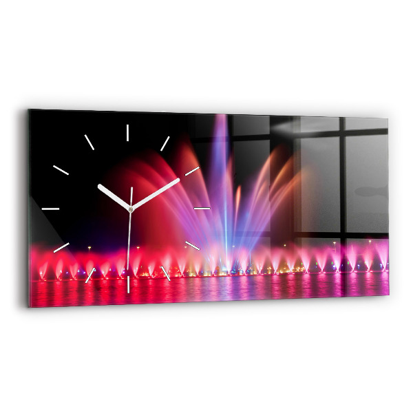 Reloj de cristal horizontal Fuente de Wrocław por la noche