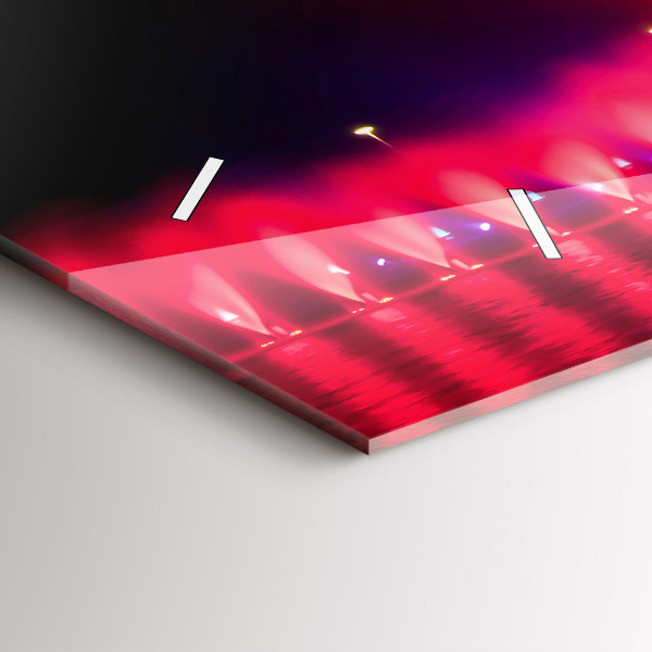 Reloj de cristal horizontal Fuente de Wrocław por la noche