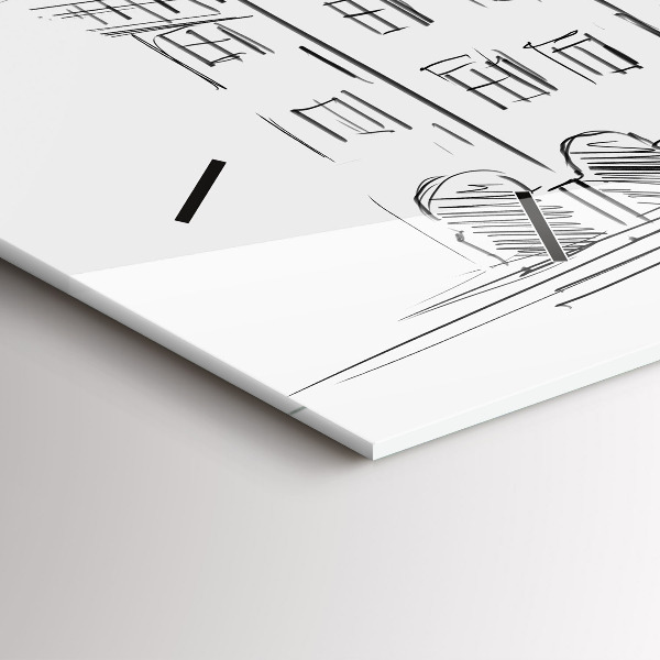 Reloj de cristal horizontal Boceto de la ciudad vieja de Poznan