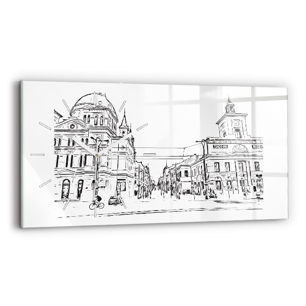 Reloj horizontal Ilustración de la ciudad de Poznan