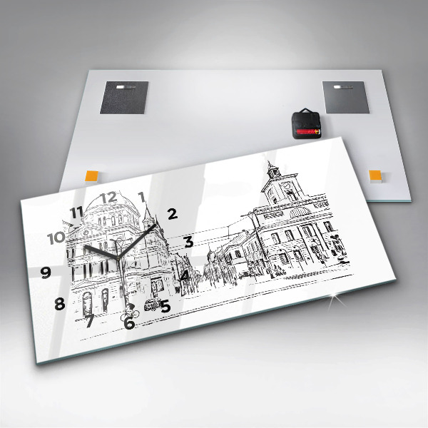 Reloj horizontal Ilustración de la ciudad de Poznan