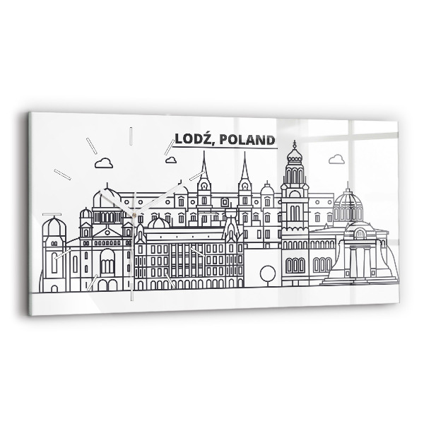 Reloj horizontal Łódź arquitectura panorama