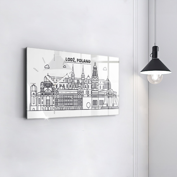 Reloj horizontal Łódź arquitectura panorama