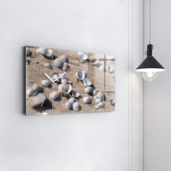 Reloj de cristal horizontal Conchas en la playa