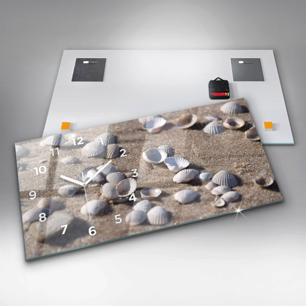 Reloj de cristal horizontal Conchas en la playa