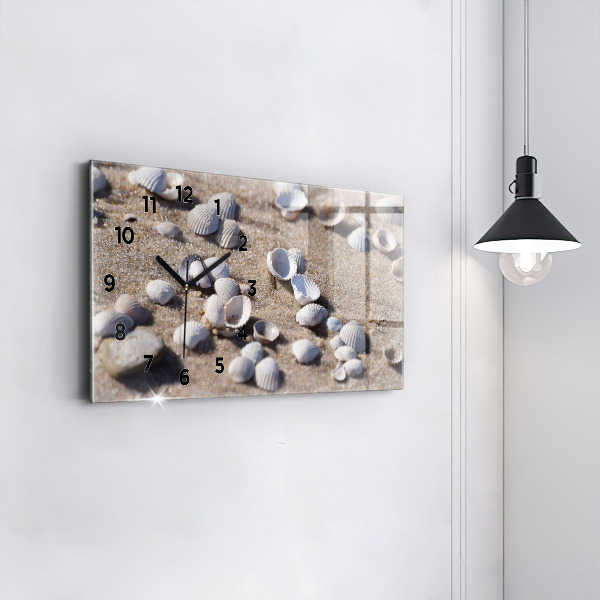 Reloj de cristal horizontal Conchas en la playa