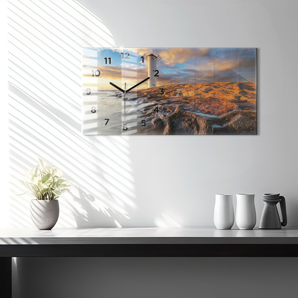 Reloj de cristal horizontal Faro y mar Báltico