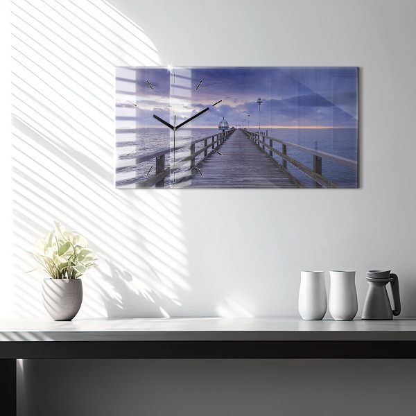 Reloj de cristal horizontal Muelle en el mar Báltico