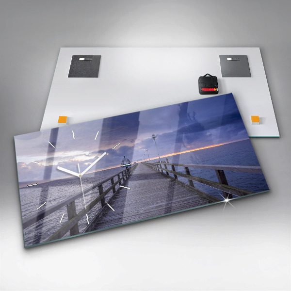 Reloj de cristal horizontal Muelle en el mar Báltico