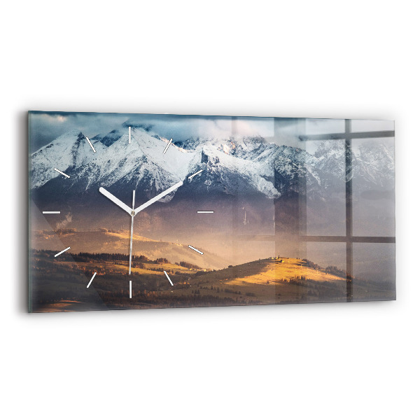 Reloj de cristal horizontal Panorama invernal de los Tatras