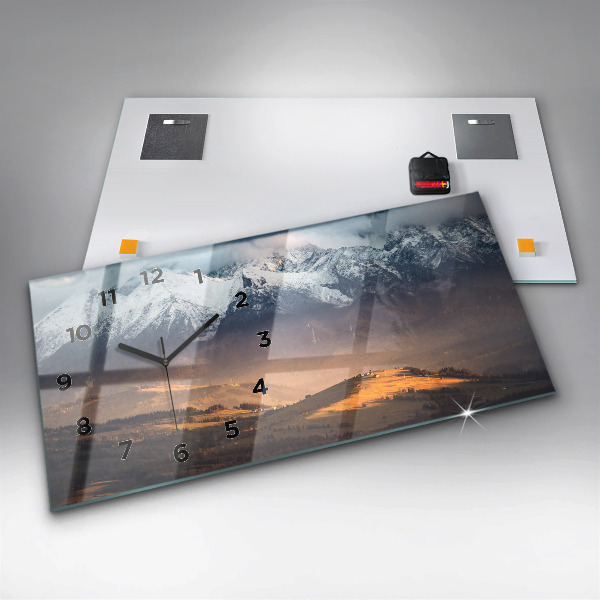 Reloj de cristal horizontal Panorama invernal de los Tatras
