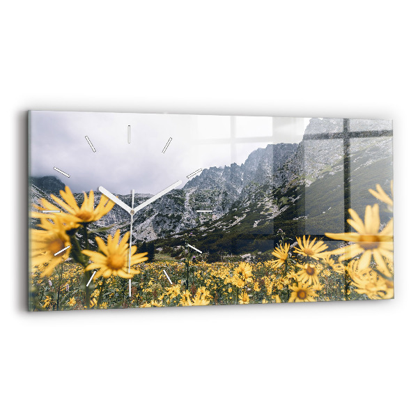 Reloj horizontal Pradera de flores en las montañas