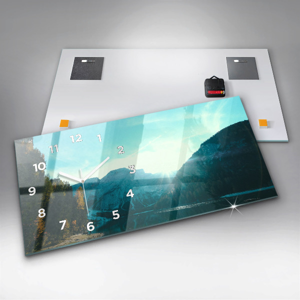 Reloj de cristal horizontal Montaña y río en Polonia