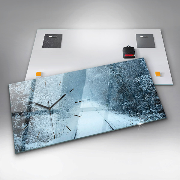 Reloj de cristal horizontal Ciervos en las vías