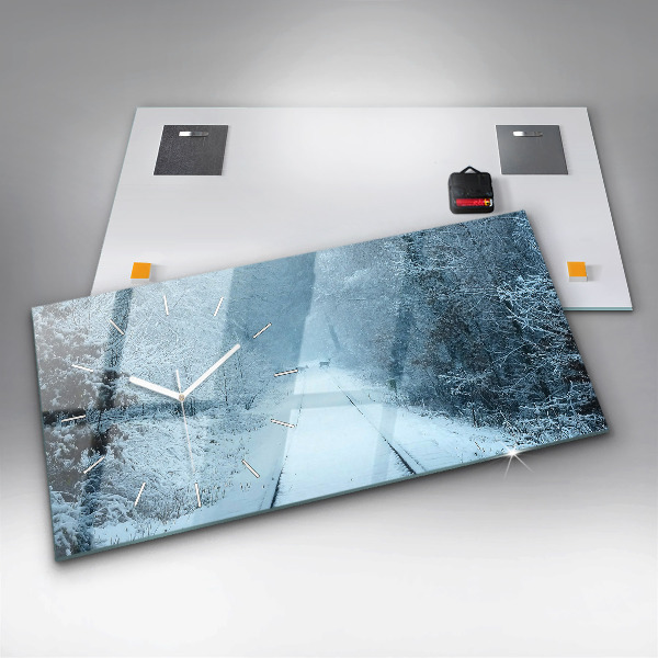 Reloj de cristal horizontal Ciervos en las vías