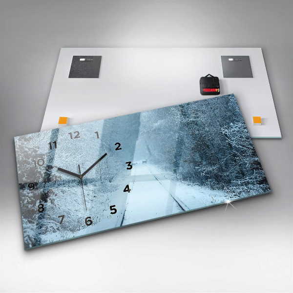 Reloj de cristal horizontal Ciervos en las vías