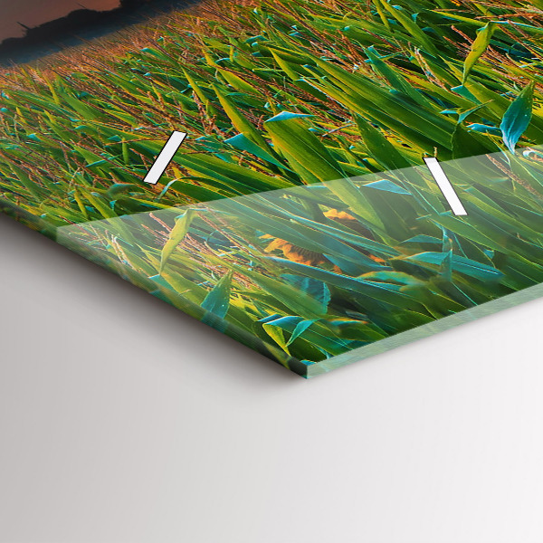 Reloj de cristal horizontal Girasoles en un prado