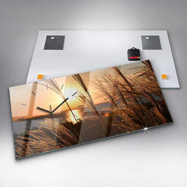 Reloj horizontal Trigo en la hora dorada