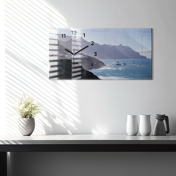 Reloj de cristal horizontal Montañas junto al océano