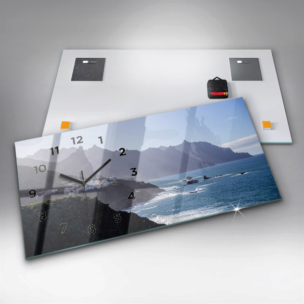 Reloj de cristal horizontal Montañas junto al océano